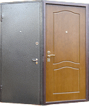 Стальная дверь с внешней отделкой порошковым напылением, внутренней отделкой МДФ
